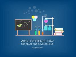 world science day, 10 November. Chemistry to energy development vector