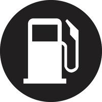 ilustración del icono de combustible aislado sobre fondo negro. señal de la estación de bombeo de gas y aceite. vector