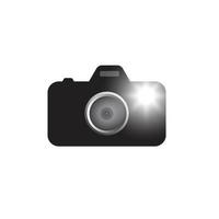 Camera icon with flash, DSLR camera flash icon vector