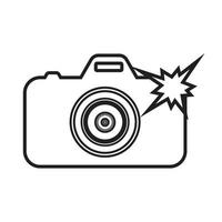 Camera flash icon line vector, Camera Icon With Flash Icons vector