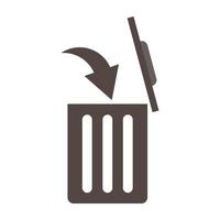 Trash icon. Delete flat icon vector illustration.