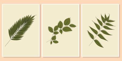 a set of wall art leaf vector