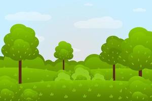 summer landscape with green trees vector