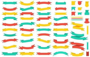 Collection of colored ribbons vector