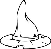 An old, torn and battered Halloween Witch Hat vector