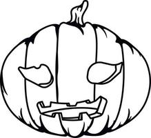 Creepy Halloween pumpkin with a face vector