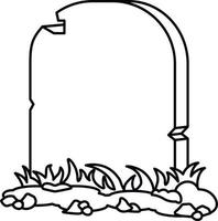 Tombstone in the cemetery during Halloween vector