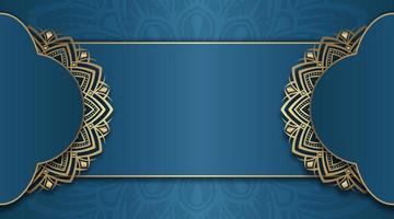 mandala background, blue and gold vector