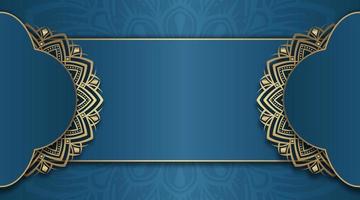 mandala background, blue and gold vector