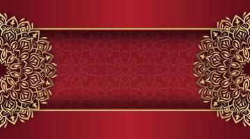 mandala background, red and gold vector