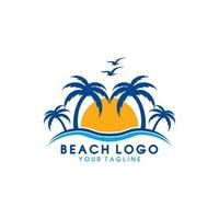 logotipo de vector premium de playa