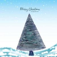 Beautiful winter christmas tree card background vector