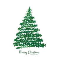 Hand drawn christmas tree on white background vector