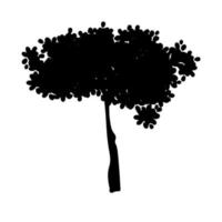 Tree silhouette. Vector illustrations for landscapes or floral designs.