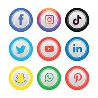 Social media icons set Logo Vector Illustrator