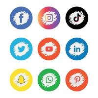 iconos de redes sociales establecer logo vector ilustrador