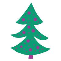 árbol de navidad minimalista simple dibujado a mano garabato infantil. Año nuevo festivo, vector de elementos de diseño de imágenes prediseñadas de vacaciones de invierno aislado en fondo blanco