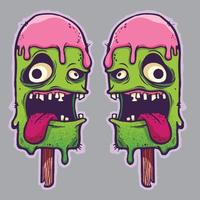 ilustración vectorial de helado zombie vector