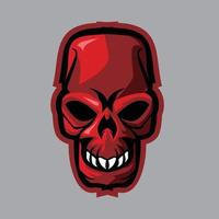 vector illustration of unique skull head cartoon character