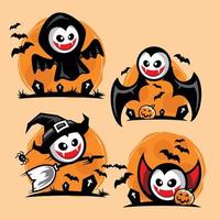 vector illustration of cute halloween dracula character