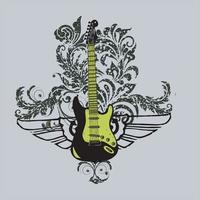 vector illustration of guitar with background