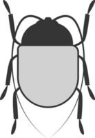 Grey cockroach, illustration, vector on white background.