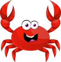 Happy red crab, illustration, vector on white background.