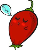 Sleepy rosehip, illustration, vector on a white background.