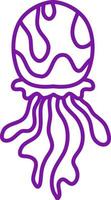 Dark violet jellyfish, illustration, vector on a white background.