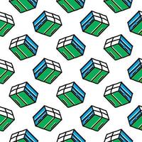 Isometric box ,seamless pattern on white background. vector