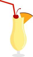 Pina colada, illustration, vector on white background.