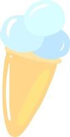 Blue ice cream, illustration, vector on white background.