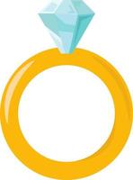 Golden ring, illustration, vector on white background.