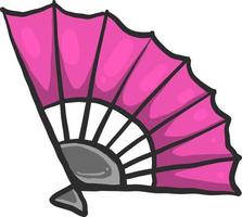 Pink fan, illustration, vector on white background