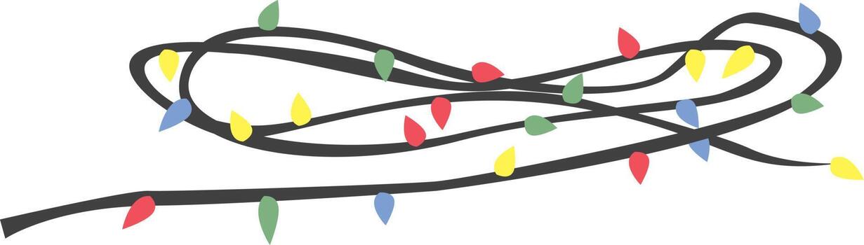 Christmas lights, illustration, vector on white background.