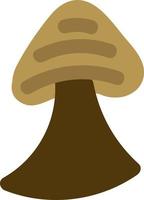 Brown mushroom with lines, illustration, vector on a white background.