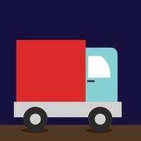 Truck, illustration, vector on white background.