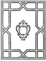 Geometric frame looks ancient window frame design, vintage engraving. vector