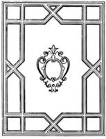 Geometric frame looks ancient window frame design, vintage engraving. vector