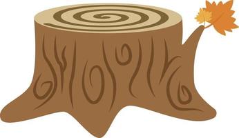 Wooden log, illustration, vector on white background.