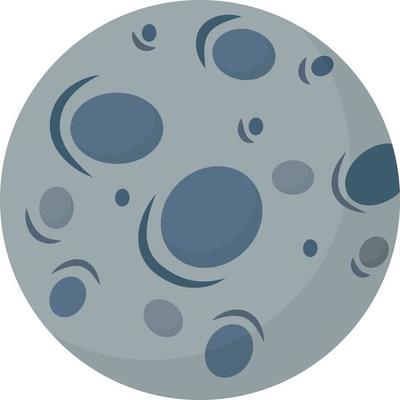 Full grey moon ,illustration,vector on white background