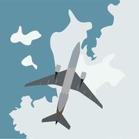 Airplane in sky, illustration, vector on white background.