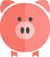 Pink pig, illustration, vector on white background.