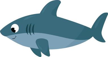 Friendly shark, illustration, vector on a white background.