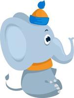 Little elephant, illustration, vector on white background