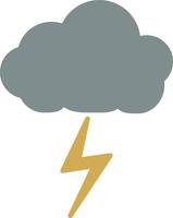 Grey cloud with lightning, illustration, on a white background. vector