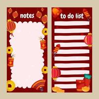 Chinese New Year Cute Doodle Journal Pages Collection vector