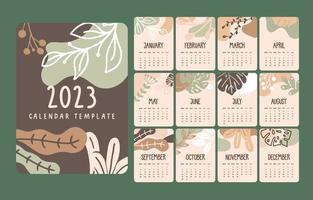 Abstract Hand Drawn Calendar 2023 Template vector