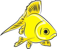 Yellow fish, illustration, vector on white background.