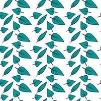 Green leaves wallpaper, illustration, vector on white background.